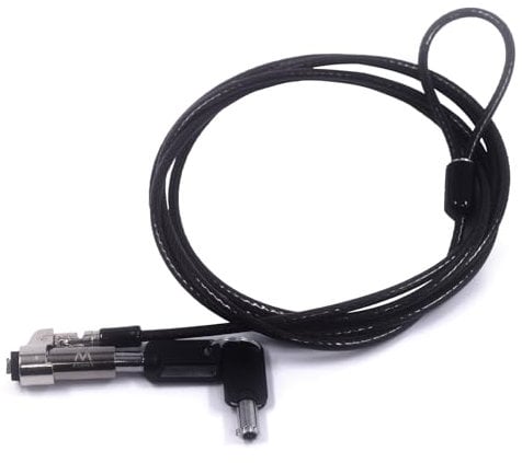 Ewent Candado para portátil con llave NanoSaver, cable de seguridad para portátiles,tabletas y smartphones con ranura Nano, cable antirrobo de acero al carbono resistente a cortes, cable de 1,8 metros