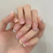 NICENEEDED 24 Pcs Faux Ongles French Tips Ongles Courts Carrés Arc en Ciel à Coller Faux Ongles à Coller en Acrylique Pastel à Couverture Complète