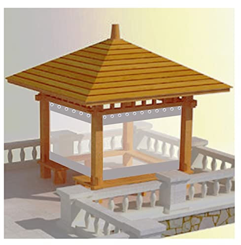 Outdoor Gazebo Curtains Waterproof with Eyelets for Patio Enclosure Camping Porch Clear Curtains for Pergola Side Panels 16.4x8.2ft/5x2.5m