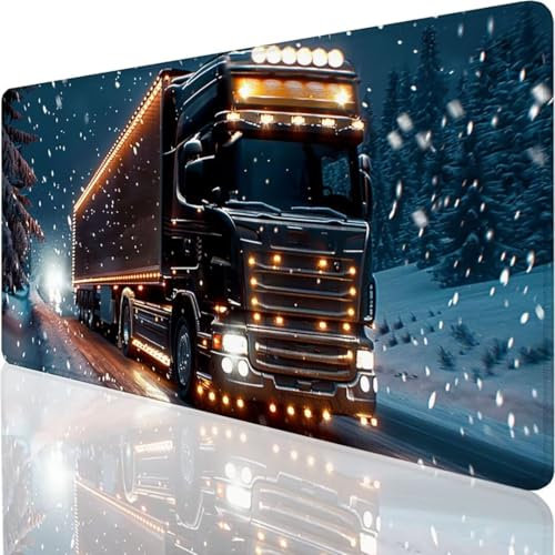 Tapis de Souris Gaming XXL,1200x600x3mm - Mouse Mat Extra Large, sous-Main Bureau Gamer en Tissu, Haute Précision et Vitesse, pour Souris et Clavier - Accessoires Gaming Gris Camion E-1