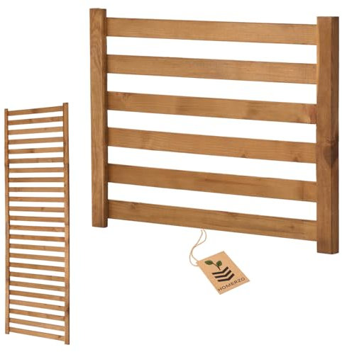 Modulares Rankgitter 50cm hoch – Spalier für Homerzo Pflanzkübel – Erweiterbare Holz Gitterwand für Balkon, Terrasse (Braun, 67 cm)