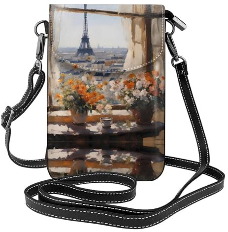 WZYWHJ Beautiful Pylons in the Distance Prints Leder-Crossbody-Tasche mit Klappe, vielseitiges Geschenk für Frauen, Wandern, Camping, Einkaufen und Reisen, Schwarz, Einheitsgröße, Schwarz,