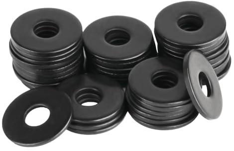 35 Piezas Arandelas Metalicas, Arandelas Planas de Acero Inoxidable M8, Arandela de Bloqueo Redonda Espaciadora para Tornillos Pernos Sujetadores Reparación en Casa, Oficina, Taller (Negro, M8)