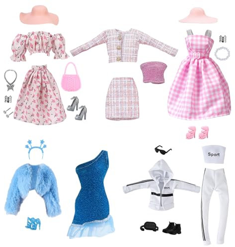 TYXHXTF 31 Stück Kleidung und Zubehör für 11,5 Zoll Kleidung für Puppen, Kleidung Schmuck Zubehör Set Kleider Schleife für 11,5 Zoll Puppe