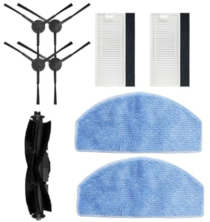 BEUAOCK Rouleau Principal, Brosse latérale, Filtre Hepa, Chiffons de Nettoyage compatibles avec Les aspirateurs Robots Tikom G8000/G8000 Pro/Honiture G20, pièce de Rechange, Accessoire
