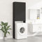 Unity Mobile per Lavatrice Asciugatrice Armadio Mobiletto Bagno Salvaspazio Nero 64x25,5x190 cm