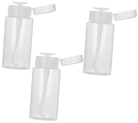 BESPORTBLE Flacon Démaquillant en Plastique Transparent 300 Ml Lot de 3 Flacon Pompe pour Voyage Bouteille Rechargeable Accessoires de Beauté