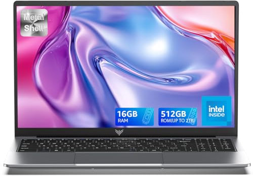 ACEMAGIC Computer portatile, alloggiamento in metallo, 17.3 pollici FHD, 16 GB DDR4 512 GB SSD Notebook, In-tel Quad-Core N97