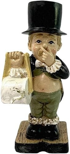 Toiletten-Butler-Rollenhalter, lustige Gentleman-Taschentuchhalter-Skulptur, Harzjunge hält Nase, Taschentuchrollenhalter for Regal, Tisch, Schreibtisch-Dekor(Medium)