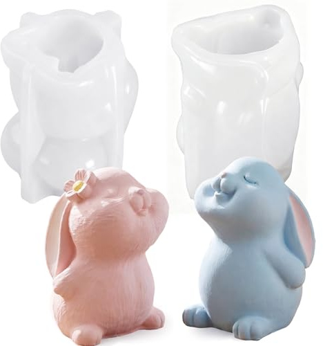 Namalu 2er Pack Silikonformen Gießformen Ostern 3D Kerzenformen Silikon Frühling Kerzengießform Kerzen Selber Machen Formen Ostern Gießformen Hase für Kerzen Gießen Gips Seife Epoxidharz