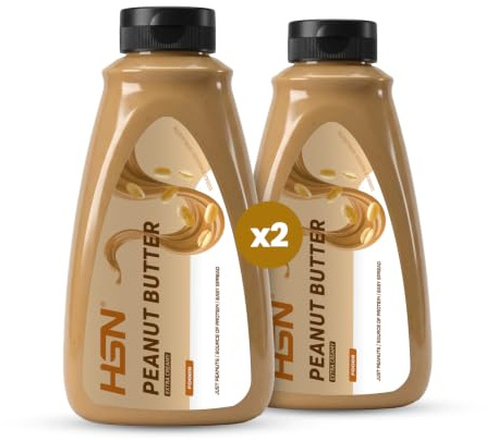 HSN Crema de Cacahuete Extra Cremosa - Pack 2x 450g | Textura Fluida Extra Cremosa con Dosificador. Sin Aceite de Palma, Sal ni Azúcares Añadidos. Vegano