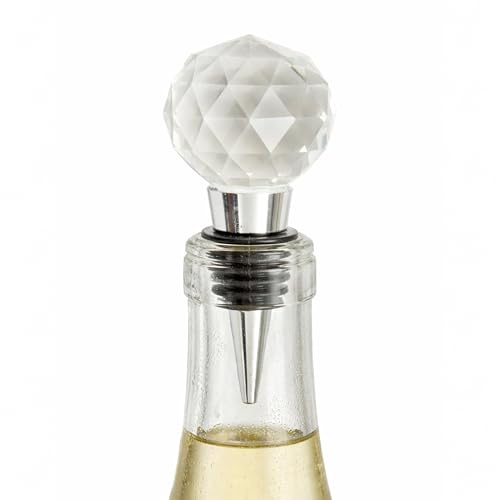 Premier Housewares Diamond Bottle Stopper | Elegant Silver Finish Wine Stopper with Rubber Seal | Stylish Bar Accessory for Preserving Wine and Champagne Freshness