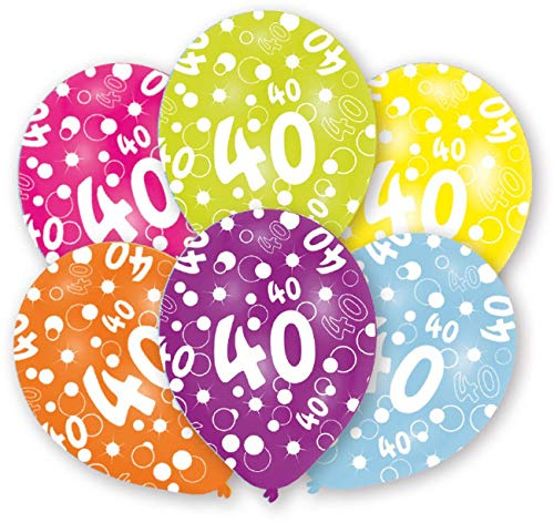 Amscan INT996545 - 6 Latexballons Globaldruck 40 Jahre 27,5 cm / 11, Luftballon