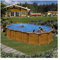 Piscina de Acero Elevada,Ovalada con Aspecto Madera. Piscinas Desmontables para Jardín. 610 x 375 x 132 cm - Piscina Gre KITPROV6188WO Amazonia.