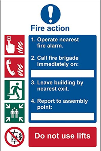 Draper 72154 Fire Action Procedure Mandatory Sign