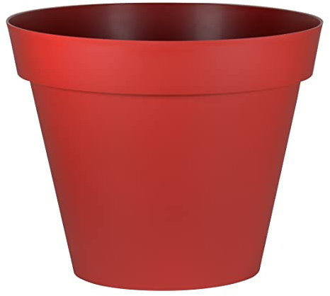 EDA - Pot de Fleur Rond Toscane Ø 100 cm - Volume 356 L - Ø 98,5 x H.79,5 cm - Rouge Rubis