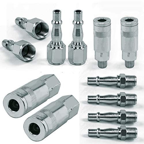 Wisfor 12 PCs 1/4 BSP Air Line Hose Compressor Fitting Couplings Connector Release Male Female
