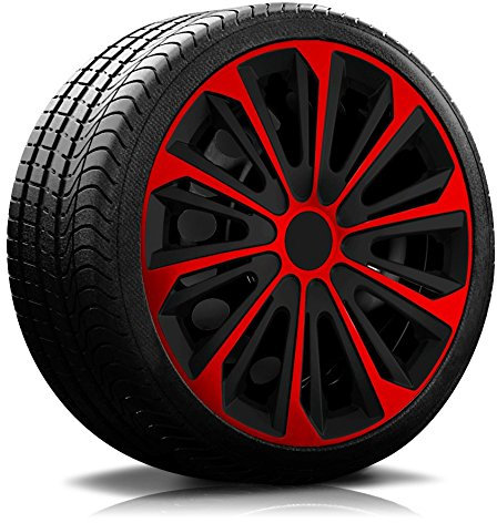 16 Zoll RKK06 Multi-Color Line (Schwarz-Rot) Radkappen/Radzierblenden 4 Stück