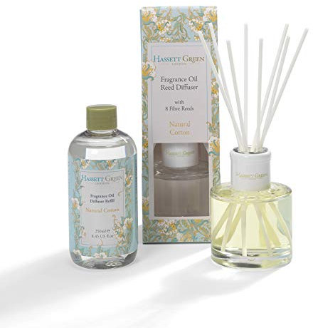Hassett Green London - Natural Cotton - Reed Diffuser and Refill Combination Set