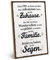 ARTFAVES® Wandbild Holzschild mit Spruch - ZUHAUSE FAMILIE SEGEN - Türschild Retro Vintage Deko Bild Geschenk - Familie, Zuhause