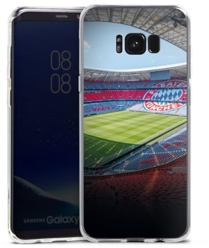 Silikon Hülle kompatibel mit Samsung Galaxy S8 Plus Case transparent Handyhülle FC Bayern München FCB Stadion