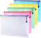 GoHoKi 20 Pack Zip Wallets: A4 Size Mesh Plastic Waterproof Zipped Lock Bags - 5 Color Easy Organization for School Office Home Travel