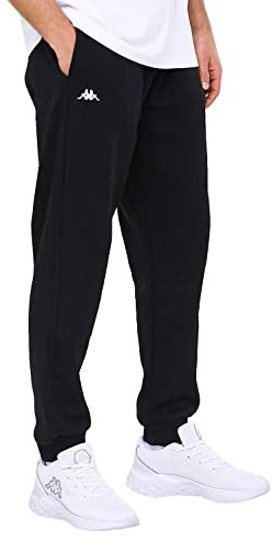 Kappa Trainingshose VRODELL I Jogginghose Herren aus Sweat-Stoff I für Sport und Freizeit und Fitness I Bund mit Kordelzug I Größe XXL | Farbe Schwarz