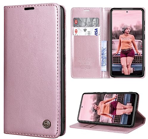 RuiPower Handyhülle für Samsung Galaxy S20 FE/S20 FE 5G Hülle Premium Leder Flip Case Magnetisch Klapphülle Wallet Lederhülle Schutzhülle für Samsung Galaxy S20 FE (Fan Edition) 5G/4G - Rose Gold - 6.5 Zoll