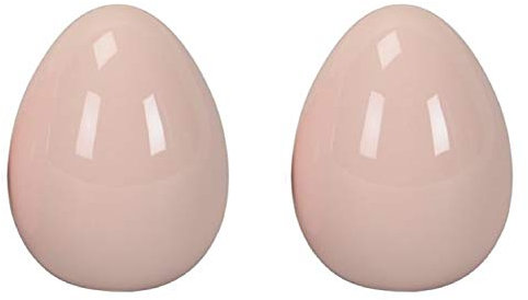 dekoratives frühlingshaftes Oster-Ei Keramik-Ei Deko-Ei Keramik Hellrosa oder rosa in verschiedenen Größen (Hellrosa, 2 x mittel ca. 7,5 x 9,5 cm hoch)