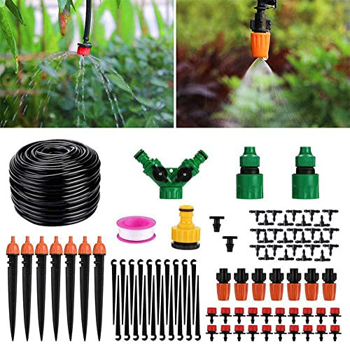 Bewässerungssystem Garten, 40m Mikro-Tropfbewässerungs-Set automatisches Gartenbewässerungssystem Tropf Bewässerung Sprinkler Schlauch für Gewächshäuser, Gärten, Rasen