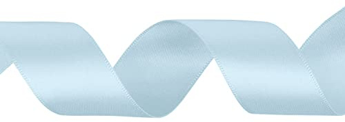 WedDecor 40mm x 10 Metres Blue Vapour Double Sided Polyester Ribbon | Satin Ribbon for Gift Wrapping, Christmas, Wedding, Crafting, Hair Bow, Sewing, Birthday Cake Decoration