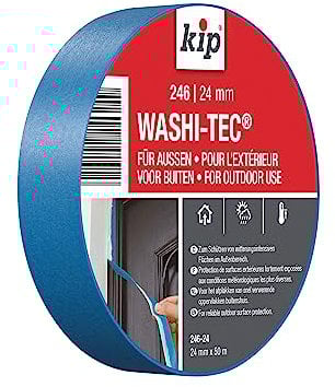 Kip Maler-Kreppband für den Außenbereich, 24 mm x 50 m, für den Außenbereich, außen bemalen und dekorieren, UV-stabil, Blau