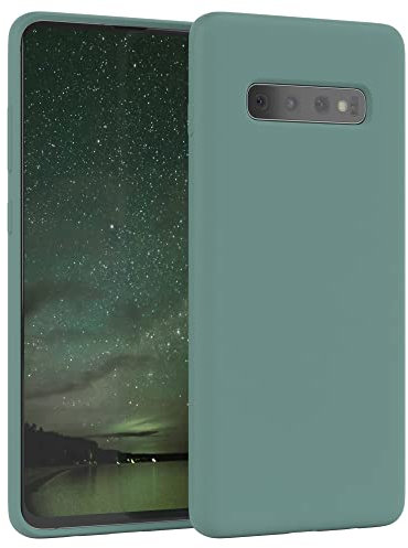 EAZY CASE Premium Silikon Handyhülle kompatibel mit Samsung Galaxy S10 Plus, Slimcover mit Kameraschutz und Innenfutter, Silikonhülle, Schutzhülle, Bumper, Handy Case, Hülle, Softcase, Nacht Grün
