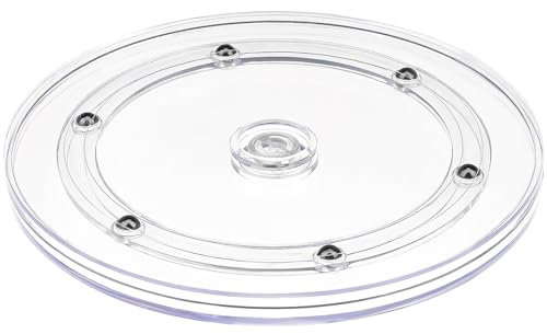 Kepfire Acryl Lazy Susan Drehteller 17,5 cm Kunststoff Lager Drehbarer Vorratsschrank Drehlager Durchsichtig für Küchen Organizer Kuchen Gewürzregal