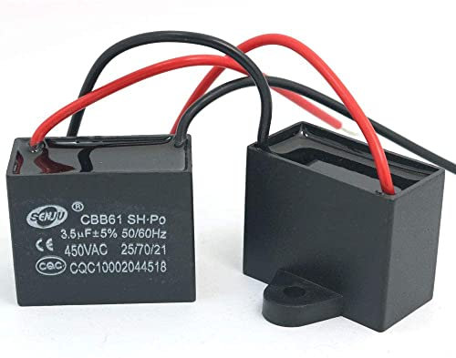 Fasizi 2Pcs CBB61 3.5uF 450V AC 50/60Hz Air Conditioner Fan Motor Running Capacitor