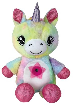 Star Belly Dream Lites - Peluche Licorne 2 en 1 Veilleuse à Câliner - Apaisante pour Enfant, pour S’endormir - Projette des étoiles au Plafond, Multicolore, Normale
