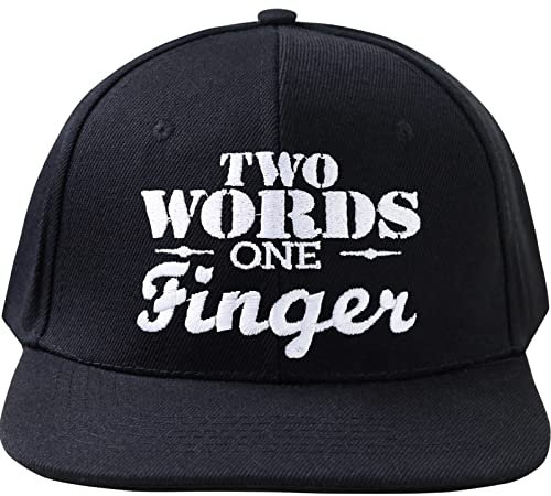 EXPRESS-STICKEREI Lustige Kappe mit Spruch Two Words one Finger - Kappe Verstellbare Urban Basecap - Hochwertige Schildkappe - Baseball Kappe - Snapback Kappe mit Verschluss - Einheitsgröße