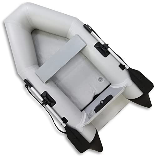 NEMAXX® Professional Schlauchboot [INKL. 2 PADDEL, Tasche + LUFTPUMPE] – Aufblasbares Paddelboot – Gummiboot Angelboot Luftboot – Angel Boot Inflatable Boat – Schlauchboot 2 Personen (Länge: 230cm)