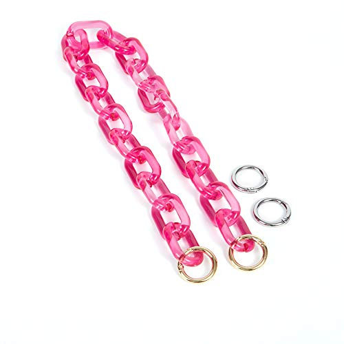 Xiazw 58 cm Einstellbare Acryl Kette Taschenkette Geldbörsen Riemen Schultergurt Taschengurt Ersatz Dekoration für Taschen Handtaschen (Rosarot)