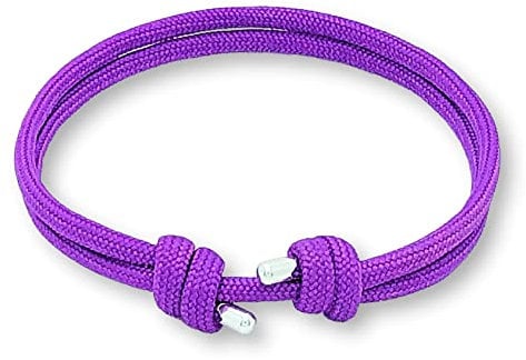 arana's - Pulseras náuticas mujer, hombres y niños | Adornos de Plata de Ley | Pulseras marineras hechas a mano | Brazaletes surferos cuerda paracord (Morado, 16)
