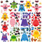 Zayvor 36 Sheet Monster Make Your Own Stickers For Kids, Make-a-Face Stickers, Mix And Match Stickers Sheet Craft Sticker, Gift, Party Favors, School Reward, Valentines Halloween Games