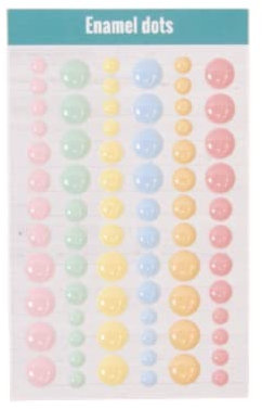 Craftelier - Enamel Dots Pastell | Selbstklebende Mini-Sticker mit Perlglanz-Finish zum Verzieren von Scrapbooking- und Bastelprojekten | Enthält 72 Farbstücke