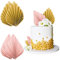 BETESSIN 4Pcs Boho Kuchen Deko Tortenaufsatz Palmenblätter Gold Rosa Tortendeko Papier Palmenblatt Cake Topper Dschungel Geburtstag Hochzeit Böhmisch Party Kuchendekoration