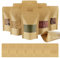 AUAUY 100 Piezas Bolsa Papel Kraft Con Ventana y Ziplock Stand Up, Reutilizable Bolsitas Selladas Para Hogar o Negocio, Guardar Alimentos (10 x 15 cm)