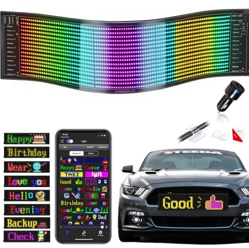 JDVOOTD Pantalla LED Flexible 37x9.2cm, Impermeable Ultrabrillante, 5V Bajo Consumo para Interior/Exterior - Uso Comercial en Tiendas/Bares/Eventos, Panel Delgado con Cinta de Doble Cara
