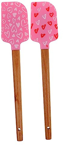 Hoement Silikon Kuchenschaber Mit Holzgriff 2 Stück Backspatel Set 8.94In Hitzebeständig Teigspatel Für Präzises Streichen Kuchen Dekorieren Backen Küchenschaber