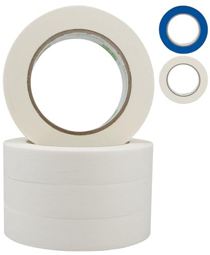 sukevitor 4Pcs Masking Tape for Painting, 24mm x 50m x4 Masking Tape for Decorating, Painting Tape Ideal for Decorating and DIY Projects