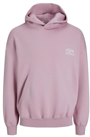JACK & JONES Herren Jorsantorini Graphic Sweat Hood Sn Hoodie, Pink Nectar, XXL