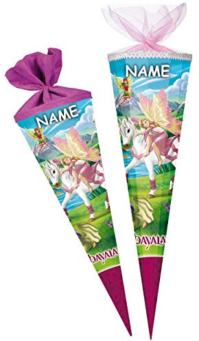 alles-meine.de GmbH Schultüte - kompatibel mit Schleich Bayala - Welt der Elfen & Feen - Einhörner - 85 cm - eckig - incl. Name - Tüllabschluß - Zuckertüte - mit/ohne Kunststof..