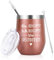 Livole Lustige Geschenke für Frauen, Freundin, Freund, Beste Freundin Geschenke, Weihnachtsgeschenke - Du Bekloppt, Ich Bekloppt, Wir Freundinnen - 12oz 350ml Edelstahl Kaffeebecher to go, Roségold